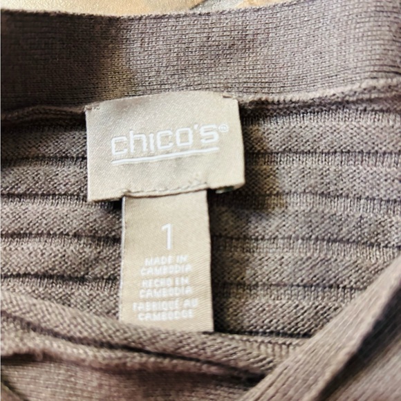 Chico’s Long Sleeve Brown Sweater Size 1 NWOT - Picture 2 of 11